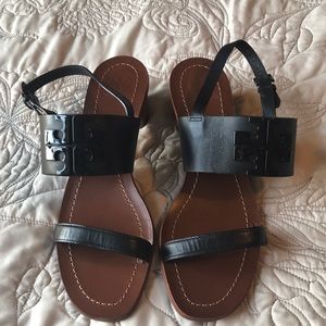 Tory Burch black leather sandals